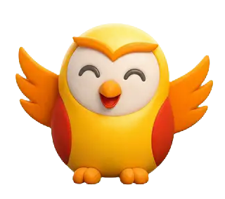 Jiffy owl mascot waving its wings